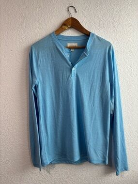 Lucky Brand Tencel Blue Long-Sleeve Henley